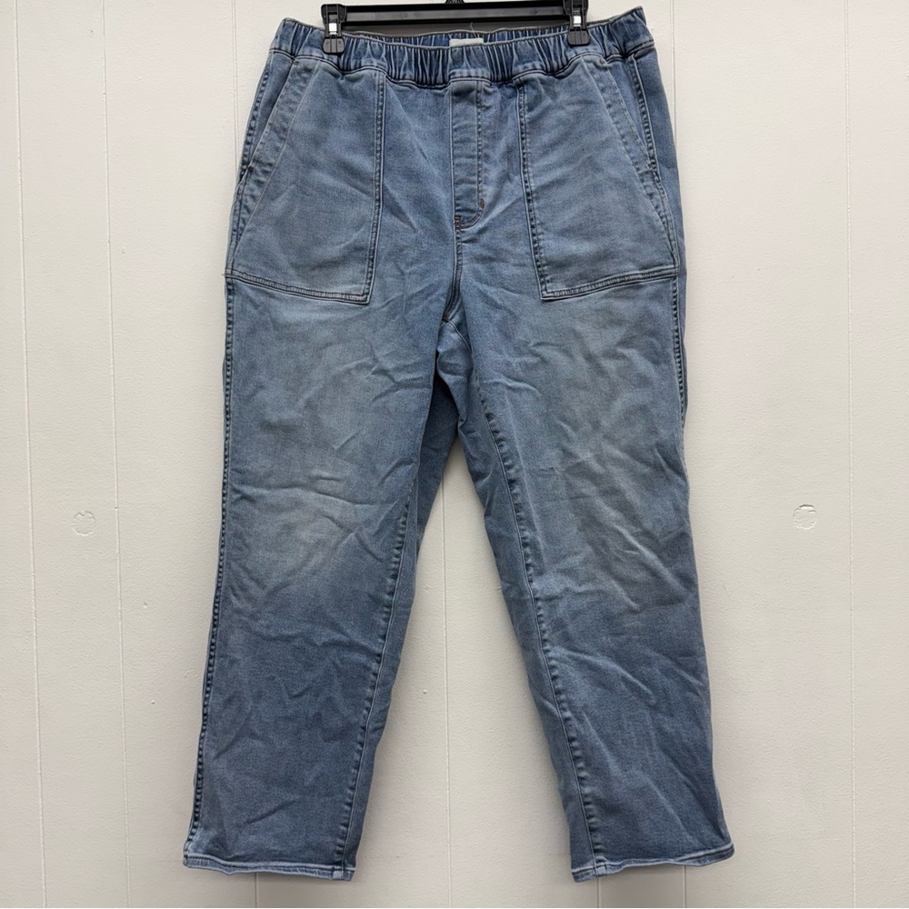 Madewell Pull-On Relaxed Jeans in Beswick Wash Size Large